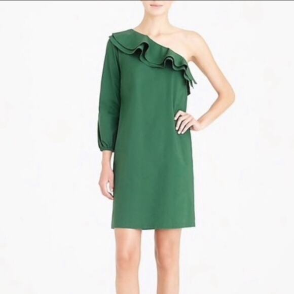 NWT J. Crew merchantile one shoulder poplin dress - Picture 1 of 7
